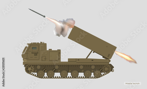 Tableau sur toile Missile vehicle in realistic style