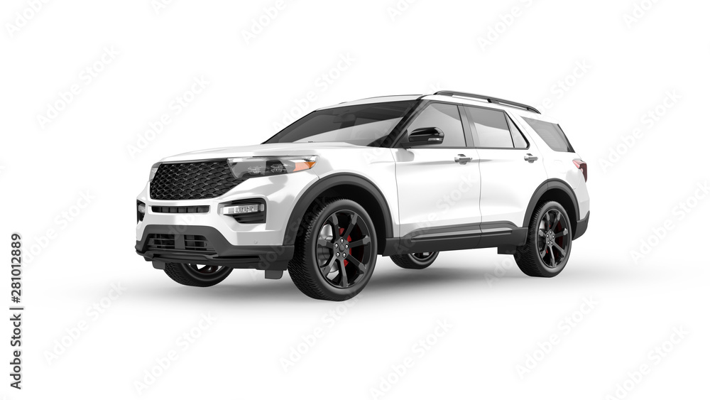 Modern SUV Isolated on White