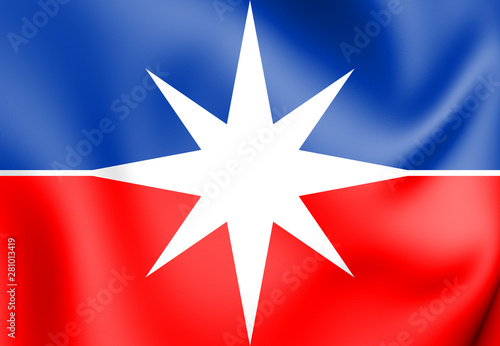 3D Flag of Luis Eduardo Magalhaes (Bahia State), Brazil
