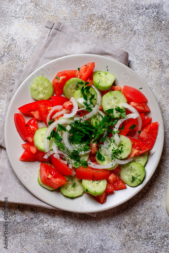 Salad with cucumber and tomato