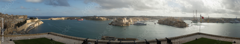 panorama of the harbor of Valletta, Malta