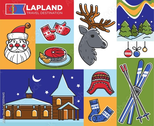 Lapland travel destination Santa Claus house and winter