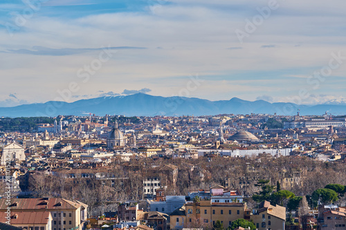 Fototapeta Naklejka Na Ścianę i Meble -  Rome skyline view from Janiculum Terrace (Terrazza del Gianicolo) in Italy