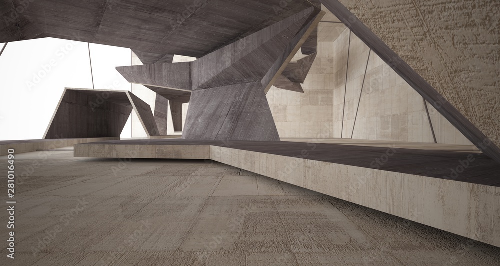 Abstract brown and beige concrete interior. 3D illustration and rendering. Abstract brown and beige concrete interior. 3D illustration and rendering.