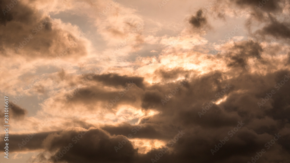 Sunset cloudy air sky