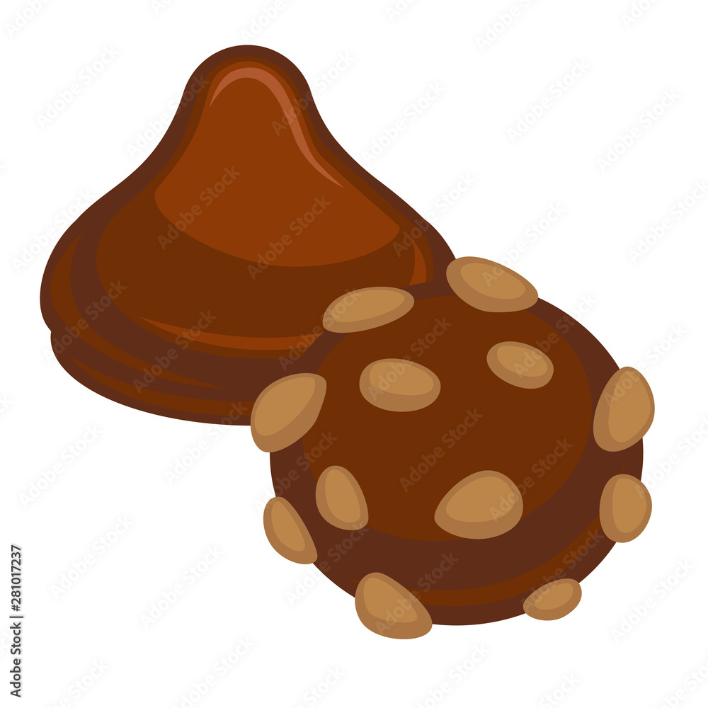 Chocolate products cream and candy with nuts vector Chocolate products cream and candy with nuts vector