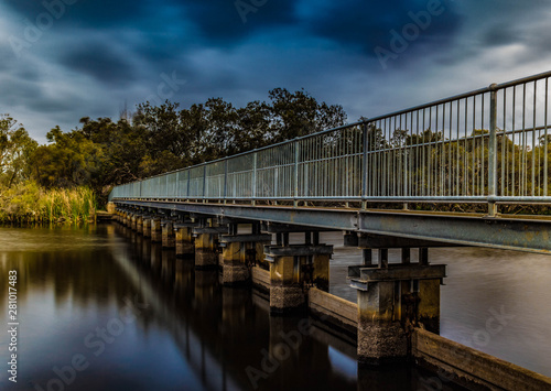 Old Bridge Over Canning River on Cloudy Day