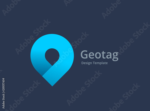 Geotag or location pin logo icon design