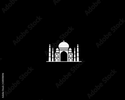 Taj Mahal Hand Drawn, India Agra - Line art vector illustration.