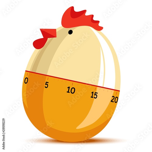 Egg timer clock in form of hen chicken clock cooking