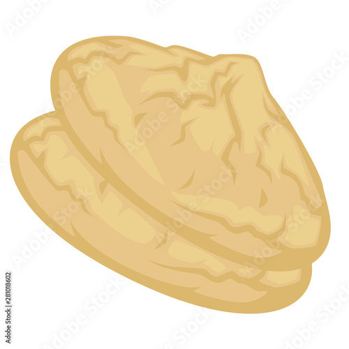 Coconut cookie snack closeup crispy sweets dessert vector