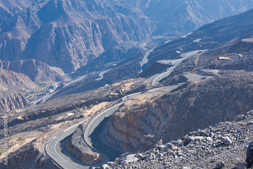 Jabal Jais the highest mountain in the UAE, midday