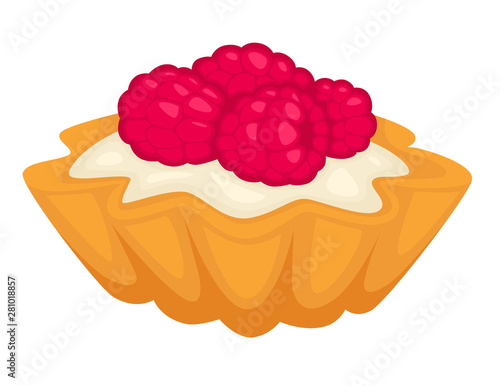 Tartlet with mousse and creamy cheese snack vector