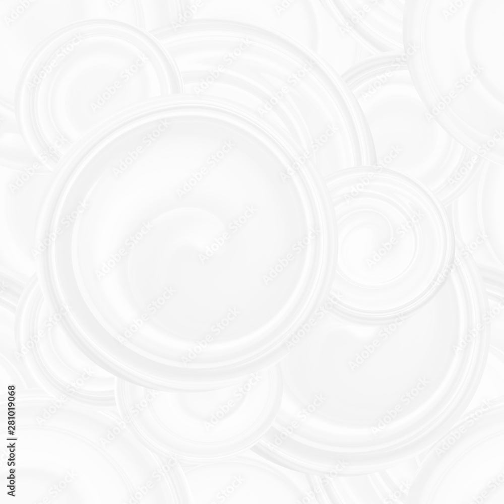 Obraz premium Pattern with white spirals, beautiful wallpapers for weddings. Texture 3 d background with abstract circles of different sizes, seamless pattern with waves.