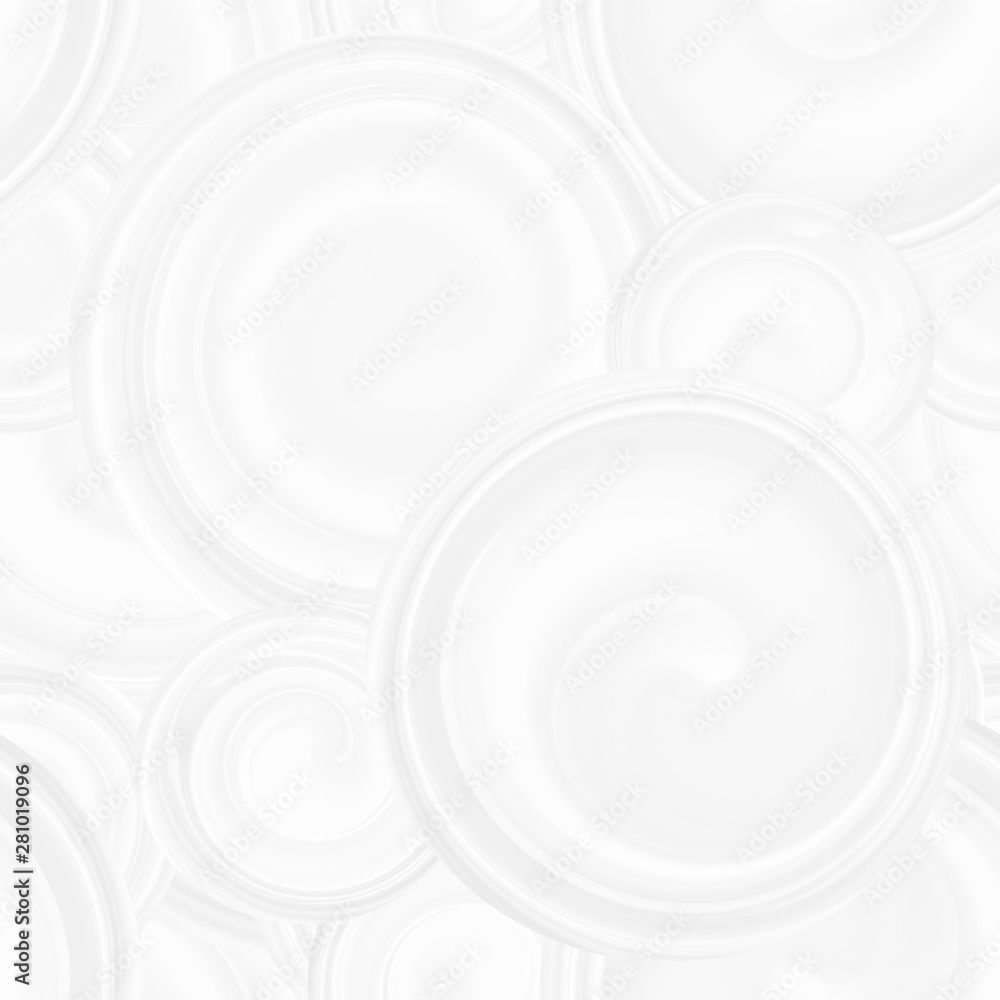 Obraz premium Pattern with white spirals, beautiful wallpapers for weddings. Texture 3 d background with abstract circles of different sizes, seamless pattern with waves.
