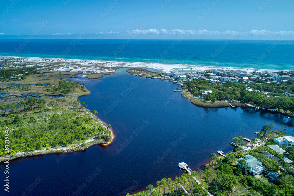 Aerial View of Western Lake located in Grayton Beach, Florida