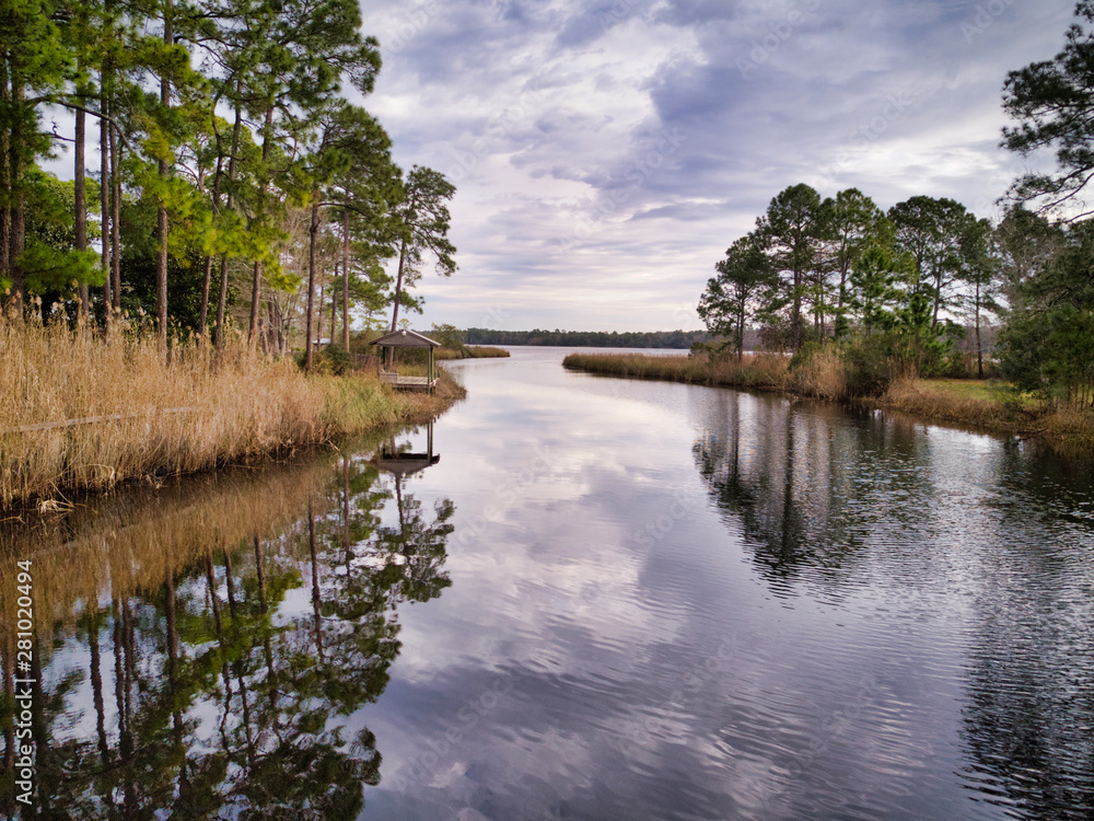 Ταπετσαρία Cloudy Afternoon at Basin Bayou in Freeport, Florida