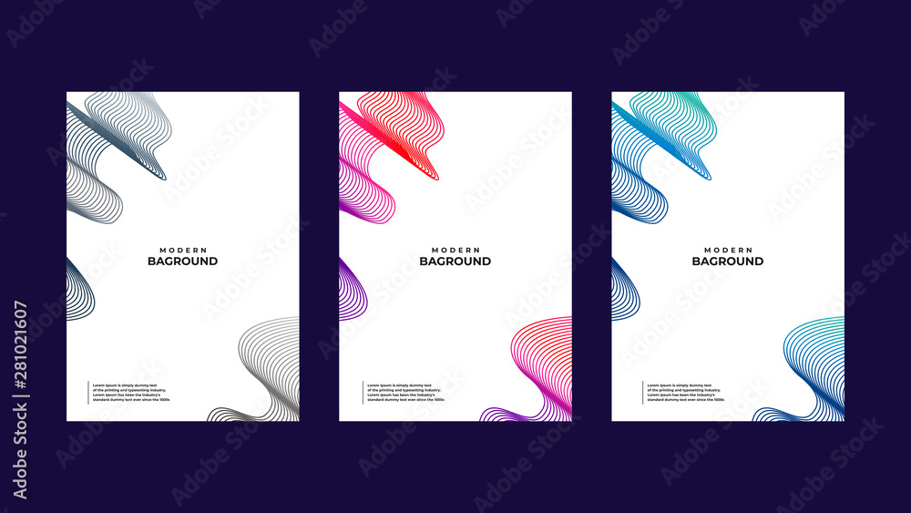 Abstract banner, bag round collections of colors and lines in a beautiful combination. Modern vector template