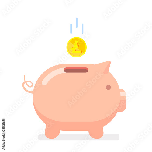 In the pink pigmill in the form of a pig falls a penny of criptour