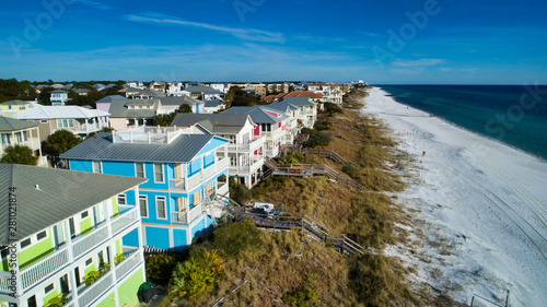 An Aerial View Down the Beach at Santa Rosa Beach, Florida