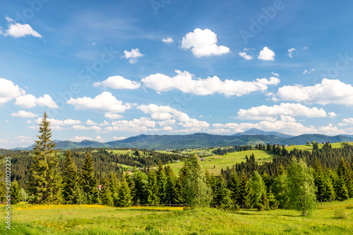 Сlear day in a mountain village.