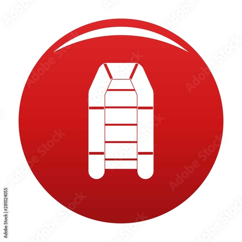 Rubber boat icon. Simple illustration of rubber boat vector icon for any design red