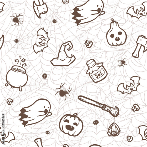 Pattern on a Halloween holiday. Vector seamless texture.