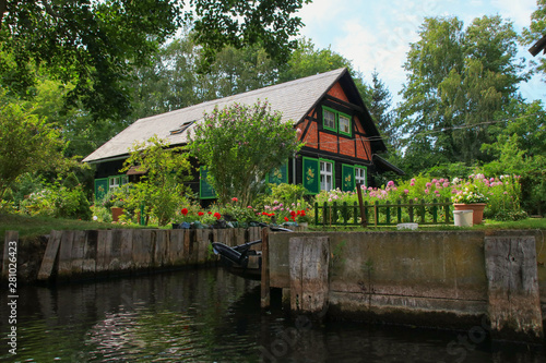 Traditional architecture in Spree Forest (Spreewald), beautiful view, Germany