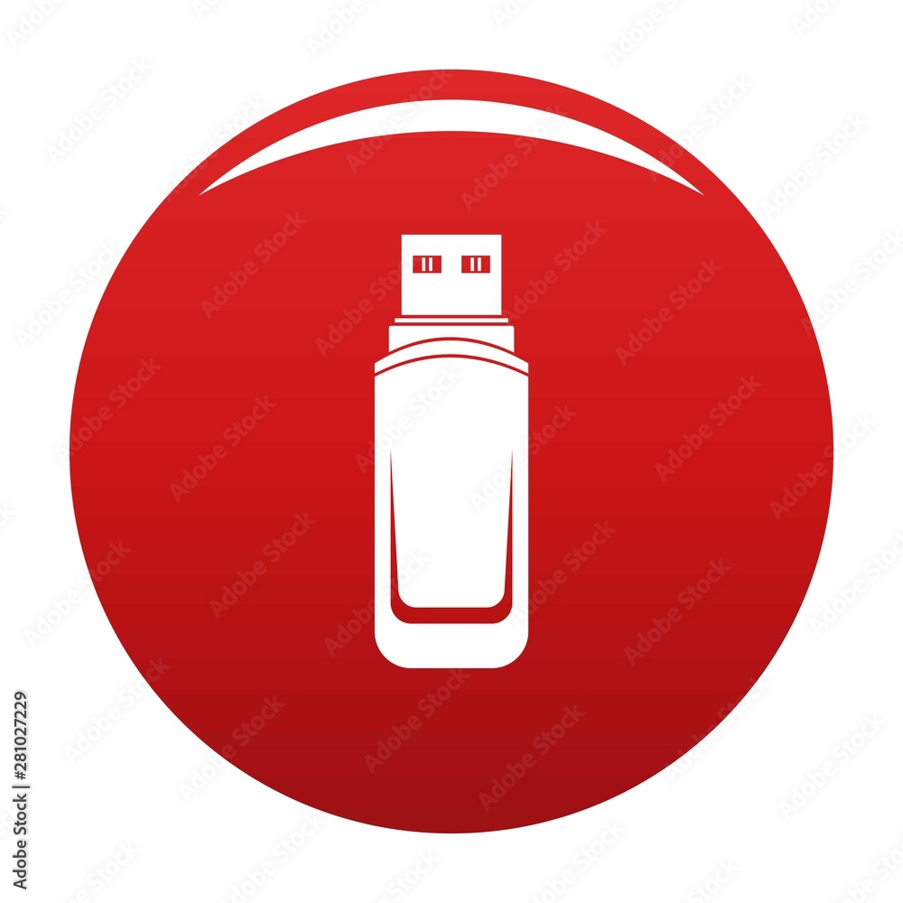 Mini flash drive icon. Simple illustration of mini flash drive vector icon for any design red Mini flash drive icon. Simple illustration of mini flash drive vector icon for any design red