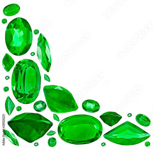 green gems coner isolated on whitу