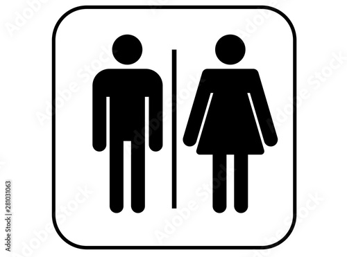  toilet icon -  men and women wc sign vector -