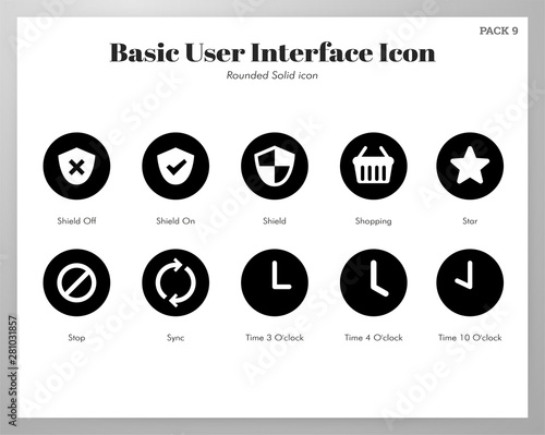 Basic UI icons rounded solid pack photo