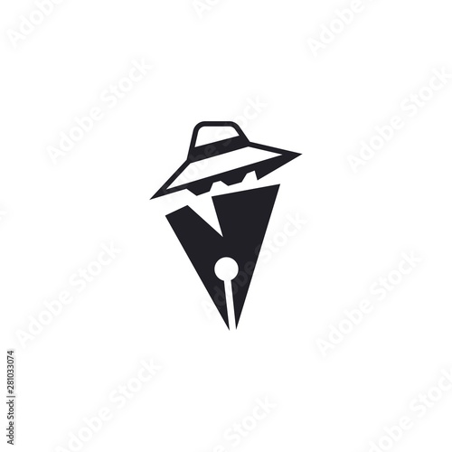 Detective Spy Man Silhouette Isolated Logo Vector