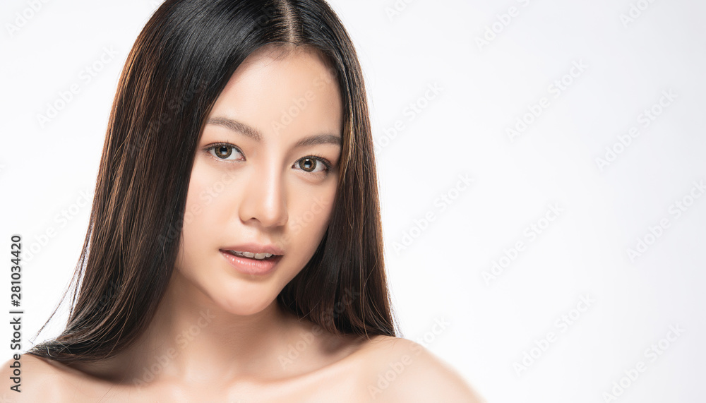 Beautiful Young Asian Woman with Clean Fresh Skin, Beautiful Young Asian Woman with Clean Fresh Skin,