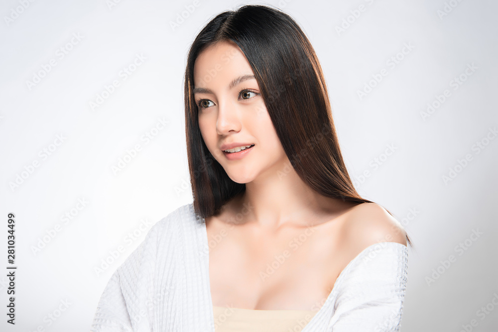 Beautiful Young Asian Woman with Clean Fresh Skin, Beautiful Young Asian Woman with Clean Fresh Skin,