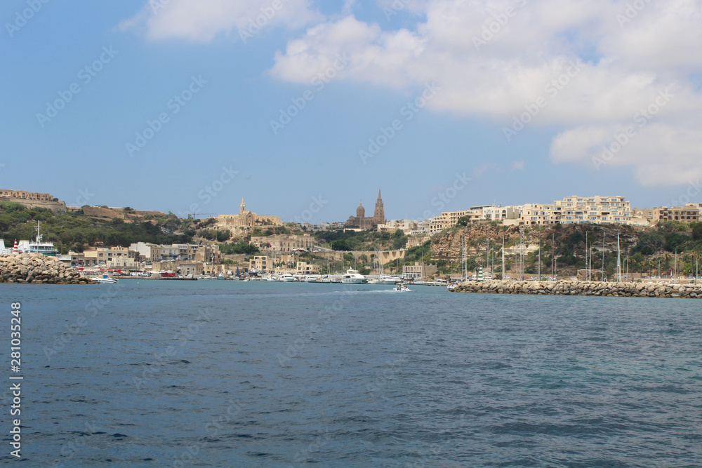 Insel Gozo Ansicht vom Wasser