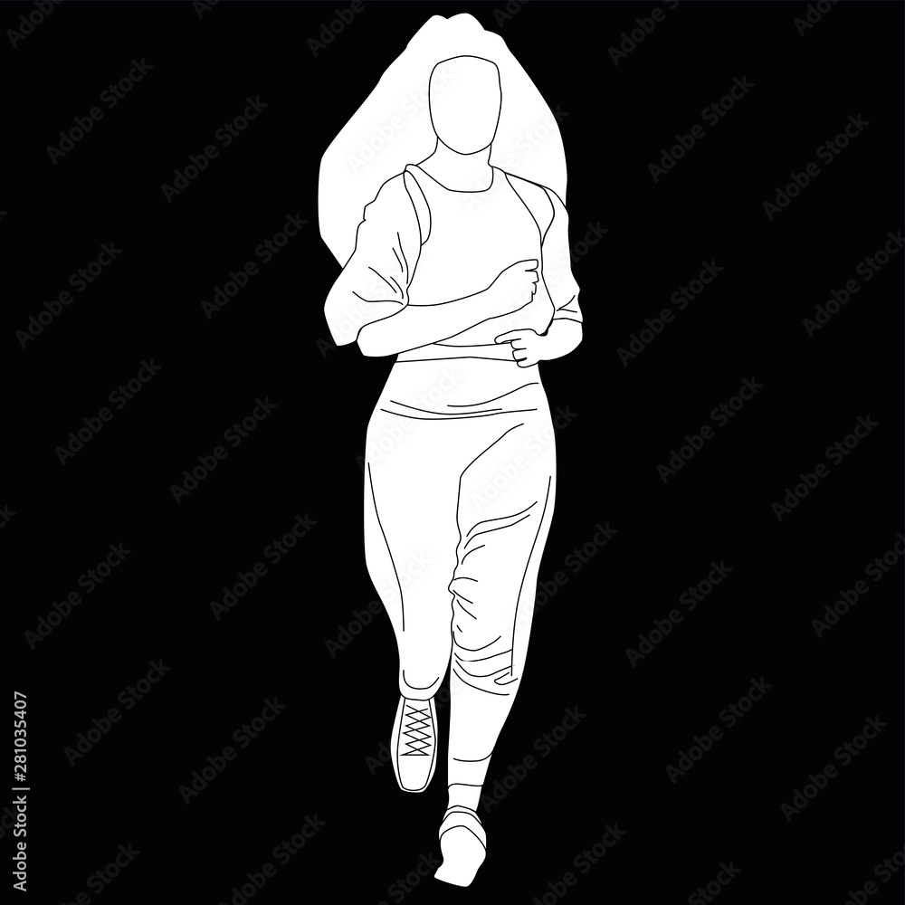 Fototapeta premium modern girl sportswoman runs