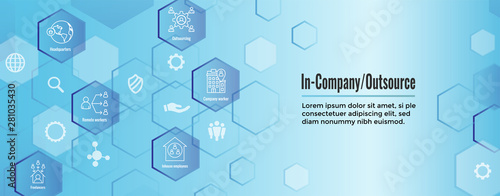 In-Company and Outsource Icon Set - web header banner