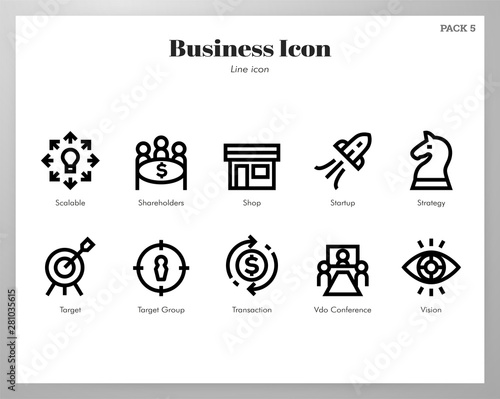 Business icons Line pack