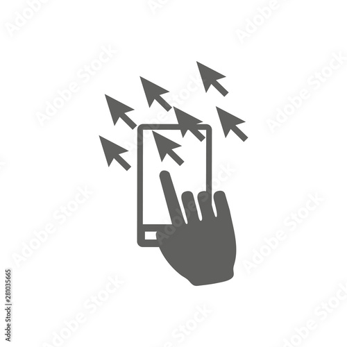 Website clicks icon with pointer icon - unscrupulously acquiring website clicks
