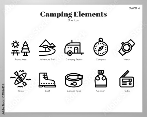 Camping elements Line pack