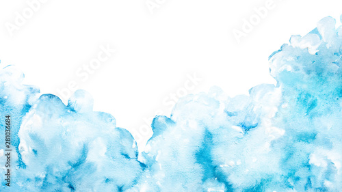 dipinto acquerello nuvole sfondo bianco photo