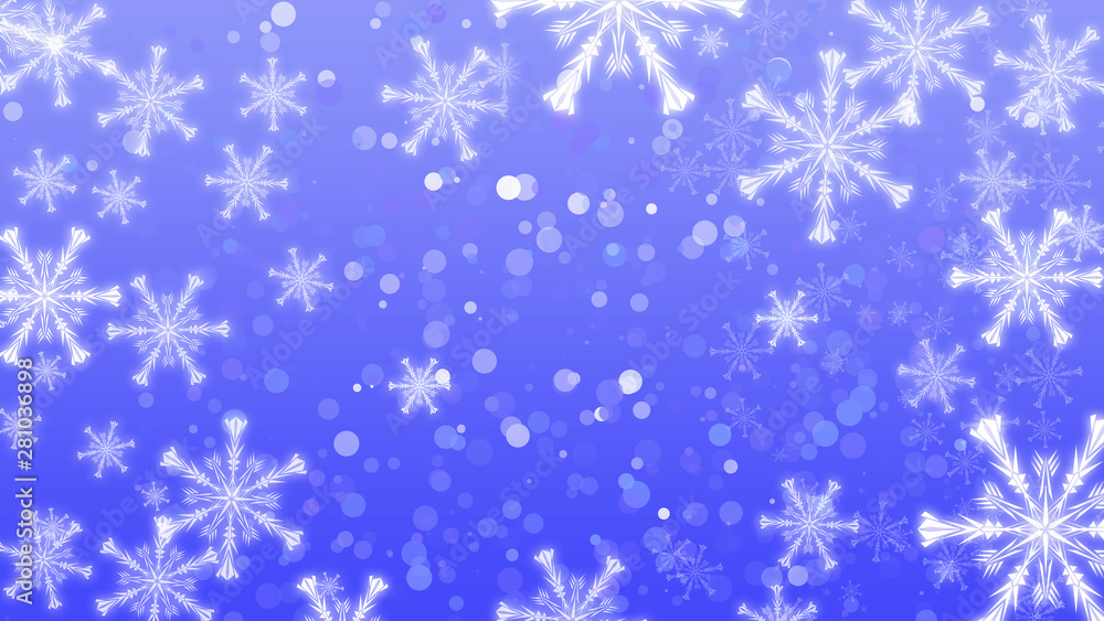 Beautiful background with winter decorative snowflakes Beautiful background with winter decorative snowflakes