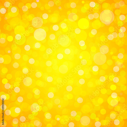 yellow and orange background with bokeh. vector