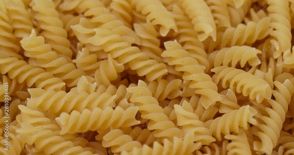 Stack of fusilli in rotation Stack of fusilli in rotation