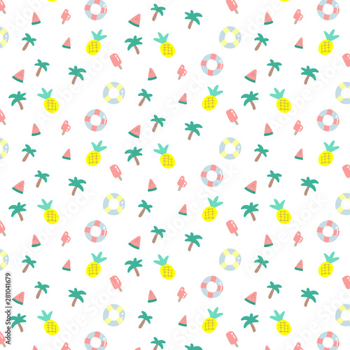 夏っぽい　シームレスパターン