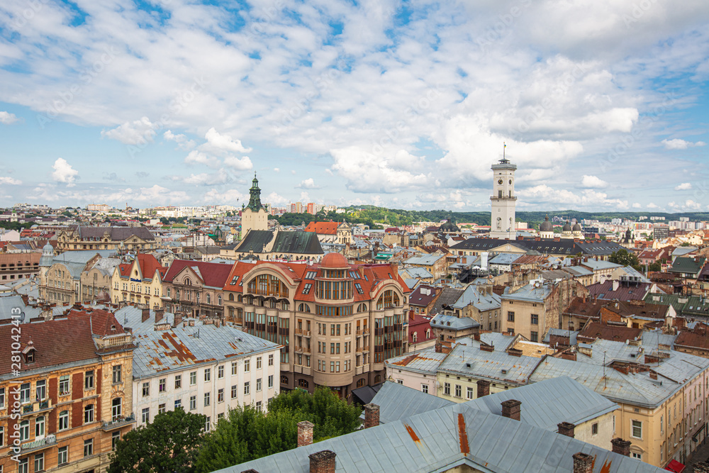 Lviv panoramic view   from Bernardine church tower