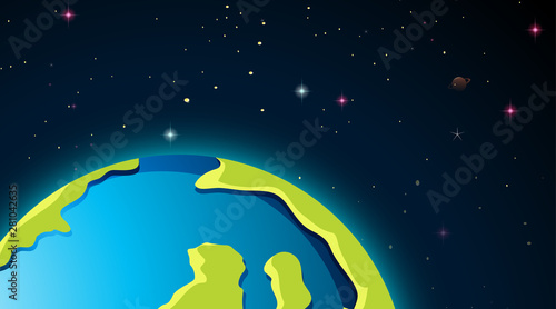 Earth in space scene