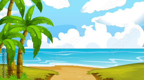 Empty nature beach ocean coastal landscape