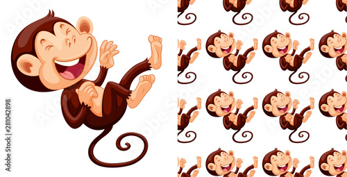 Seamless and isolated animal pattern cartoon